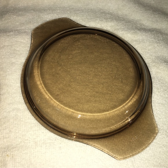 Vintage Pyrex Made England casserole lids 2- amber clear- - Picture 5 of 12